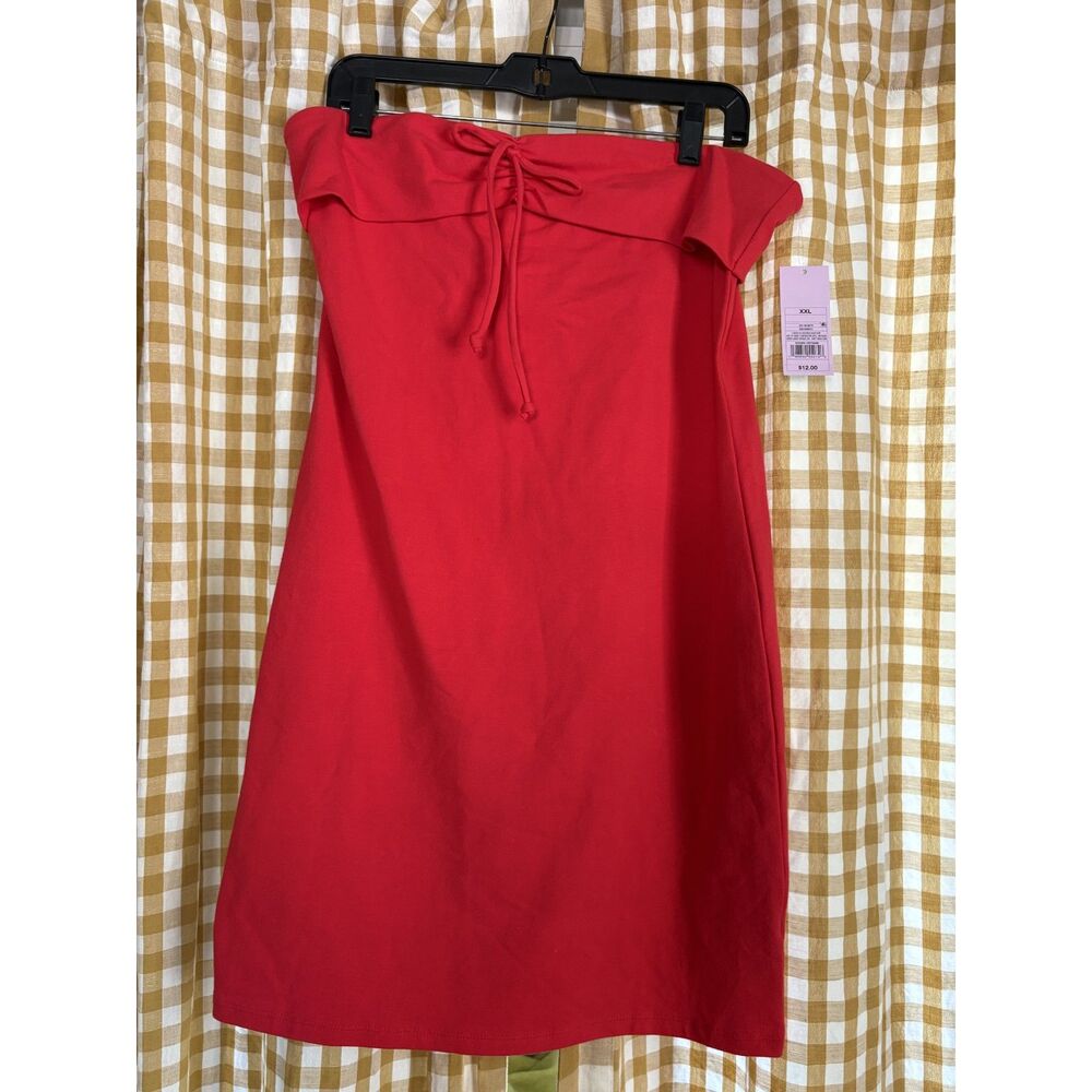 Red Strapless bodycon stretchy dress